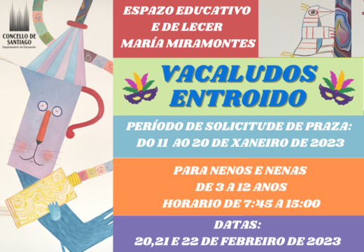Abertos os prazos para inscribirse nos programas de conciliación do Entroido das Escolas Infantís Municipais e no espazo de lecer María Miramontes
